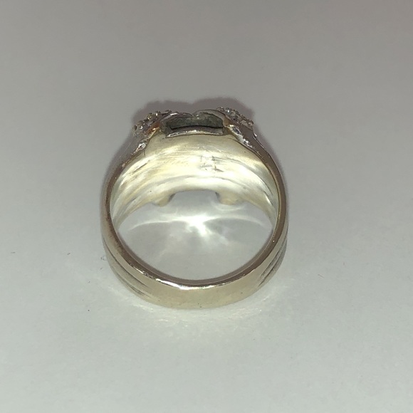 Bold Real Solid 18K (not 14K) White Gold Natural Diamond Custom X Wide Band Ring - Picture 9 of 15